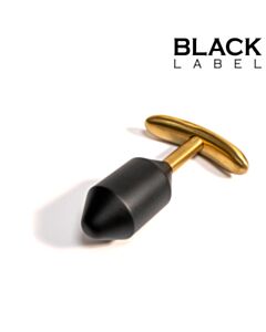 Metal Butt Diamond Plug Black/Gold S