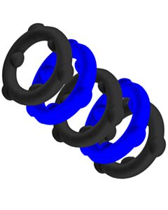 [SIL] GEARHEADS 5-Pack SPINNER Rings Blue / Black