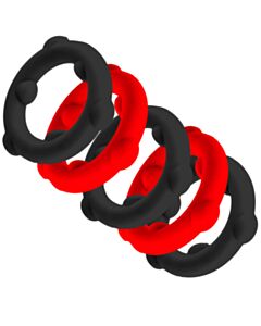 [SIL] GEARHEADS 5-Pack SPINNER Rings Red / Black