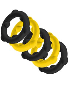 [SIL] GEARHEADS 5-Pack SPINNER Rings Yellow / Black