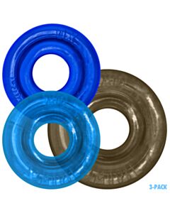 [SIL/TPR] RIMRINGZ Multi Size 3-Pack Cockrings Cool Blues