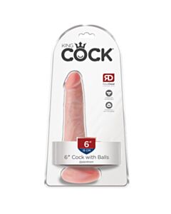 King Cock 6 Inch Cock with Balls (15 cm) - Light