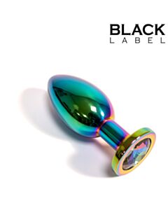 Rainbow Metal Jewelled Buttplug L