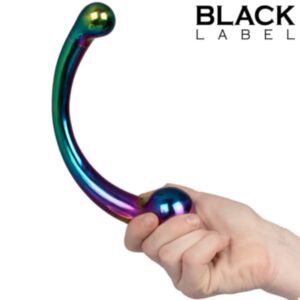 The Rainbow Curvy Stainless Steel Double Ended Dildo