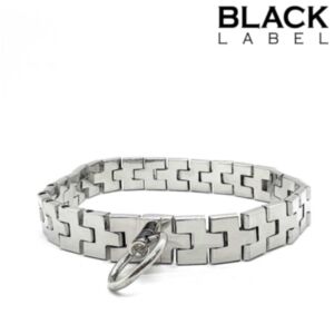 Stainless Watch Link Collar With Gem Lock Silver