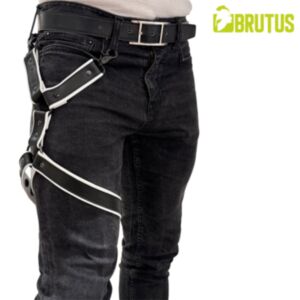 BRUTUS Leather Leg Harness Black-White