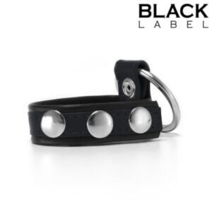 Leather Cockstrap with Penis Ring Black/Black