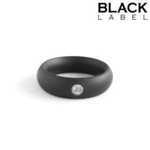 Black Steel Jewelled Donut Cockring M = 47,5 mm