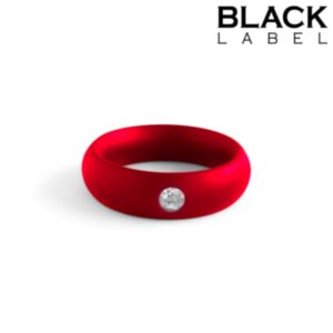 Red Steel Jewelled Donut Cockring S = 42,5 mm